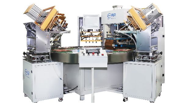 HR-15KW-6AC 多合一自动打码吸塑纸卡熔接包装机｜四工位转盘环保泡壳封口打码一体机